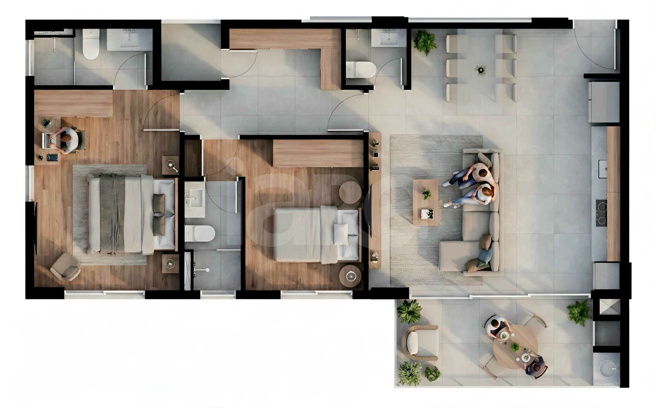 Planta — Apartamento 91,23 m²