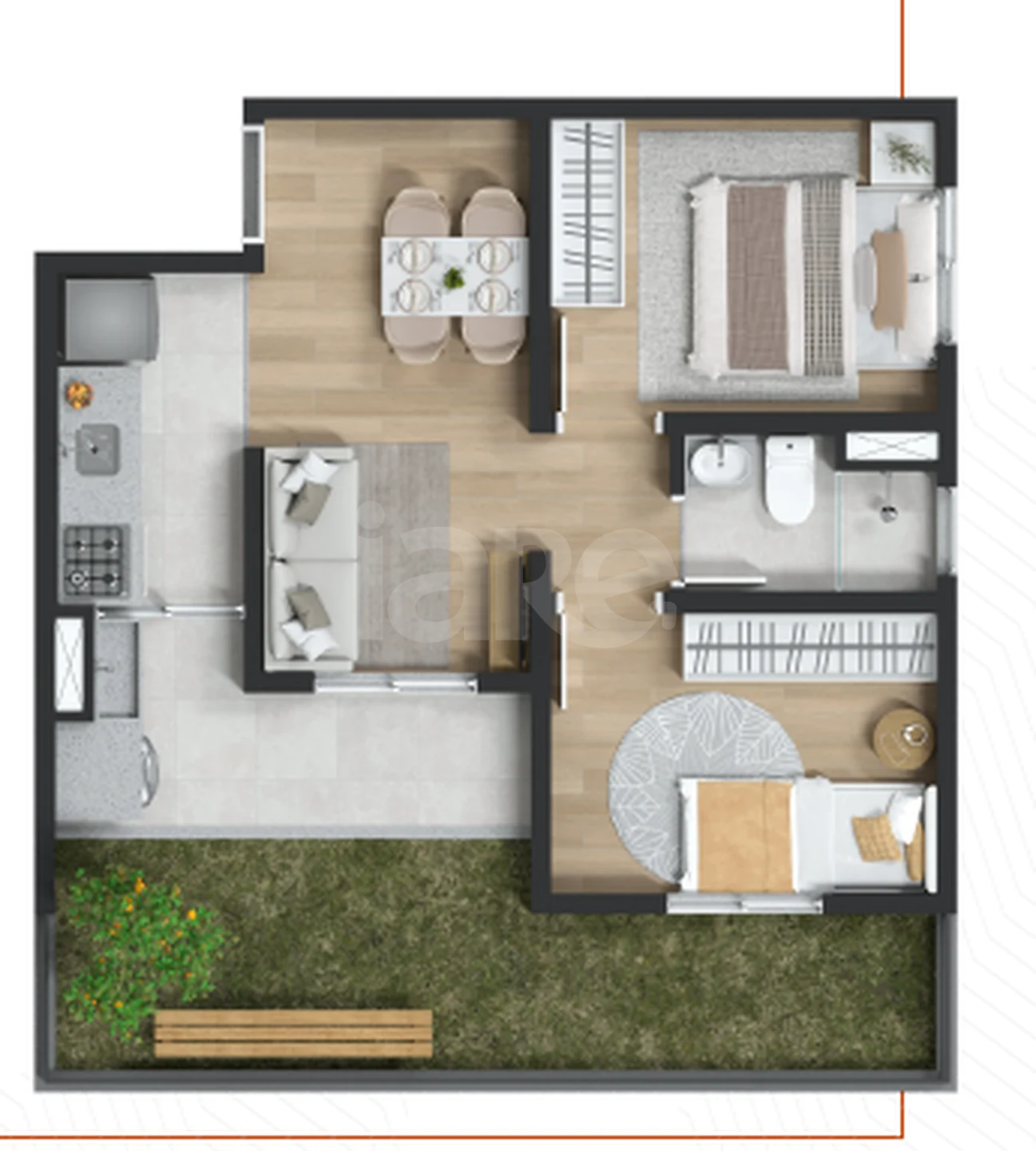 Planta — Garden 48,43 m²