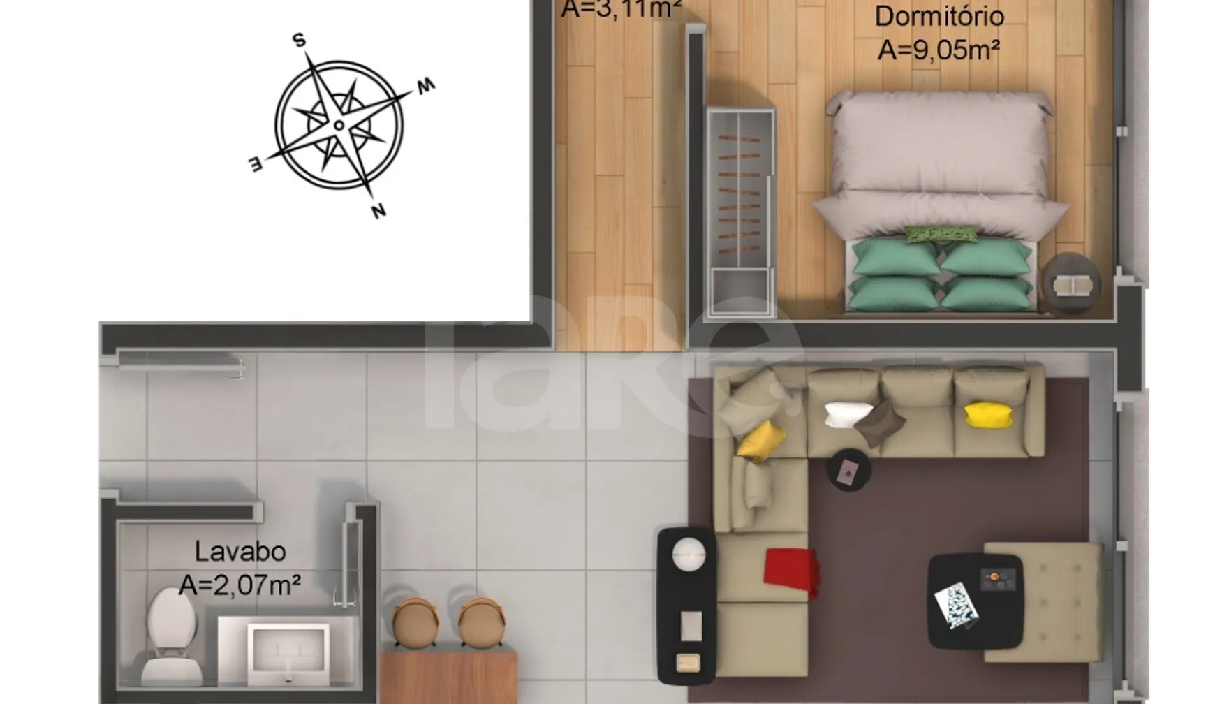 Planta — Apartamento 88,53 m²