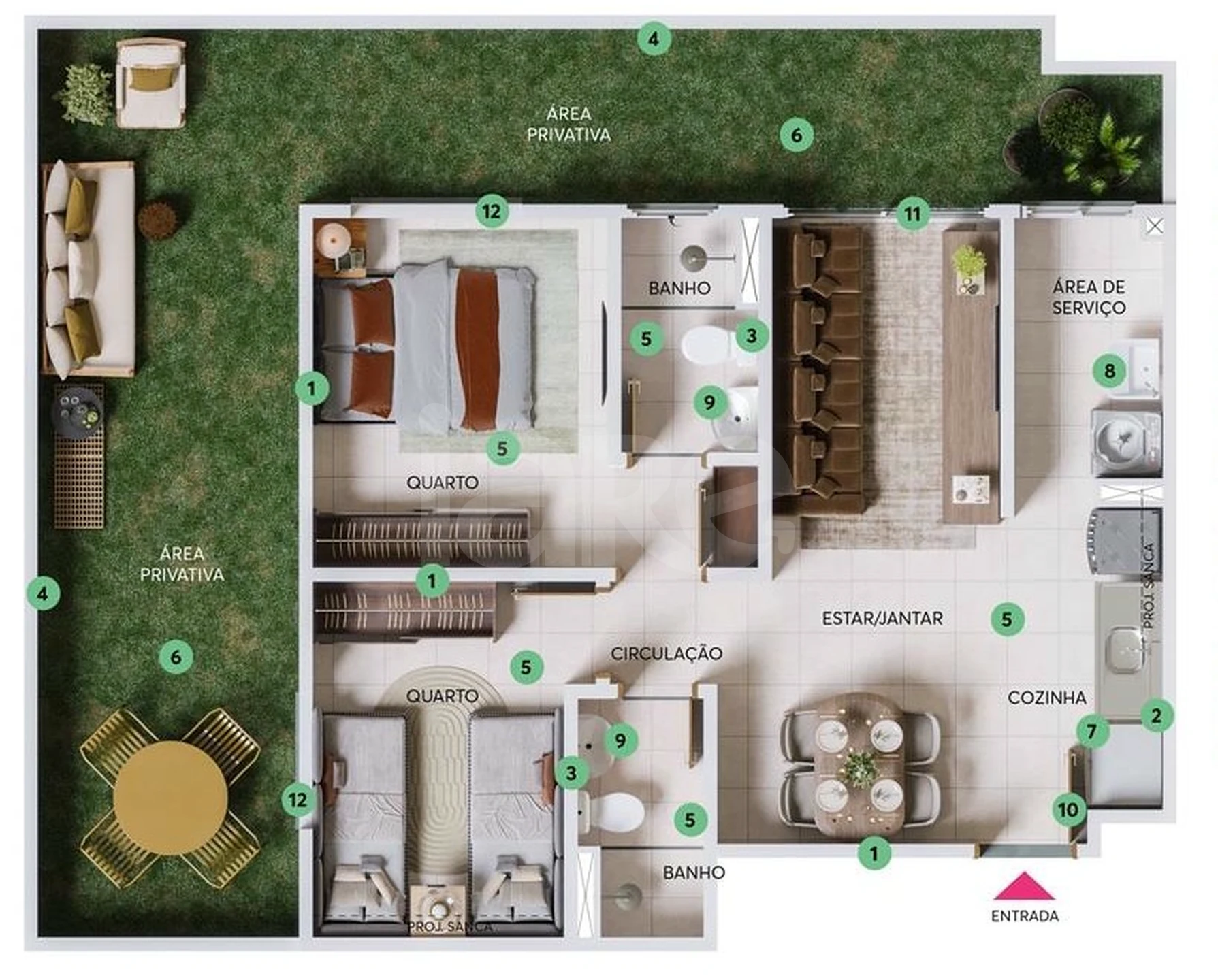 Planta — Garden 70,65 m²