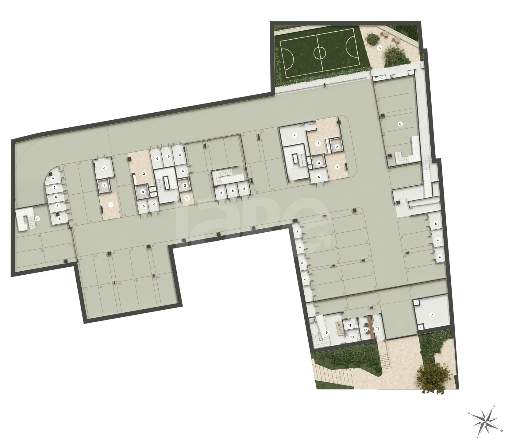 Planta — Pavimento subsolo 1