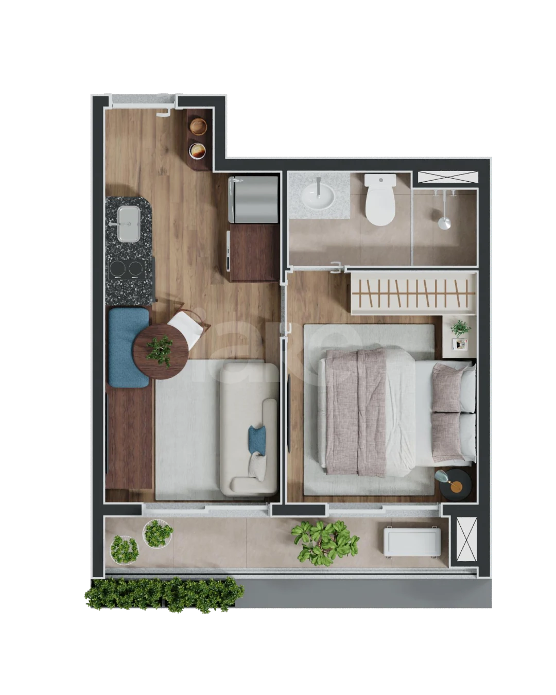 Planta — Apartamento 33,47 m²