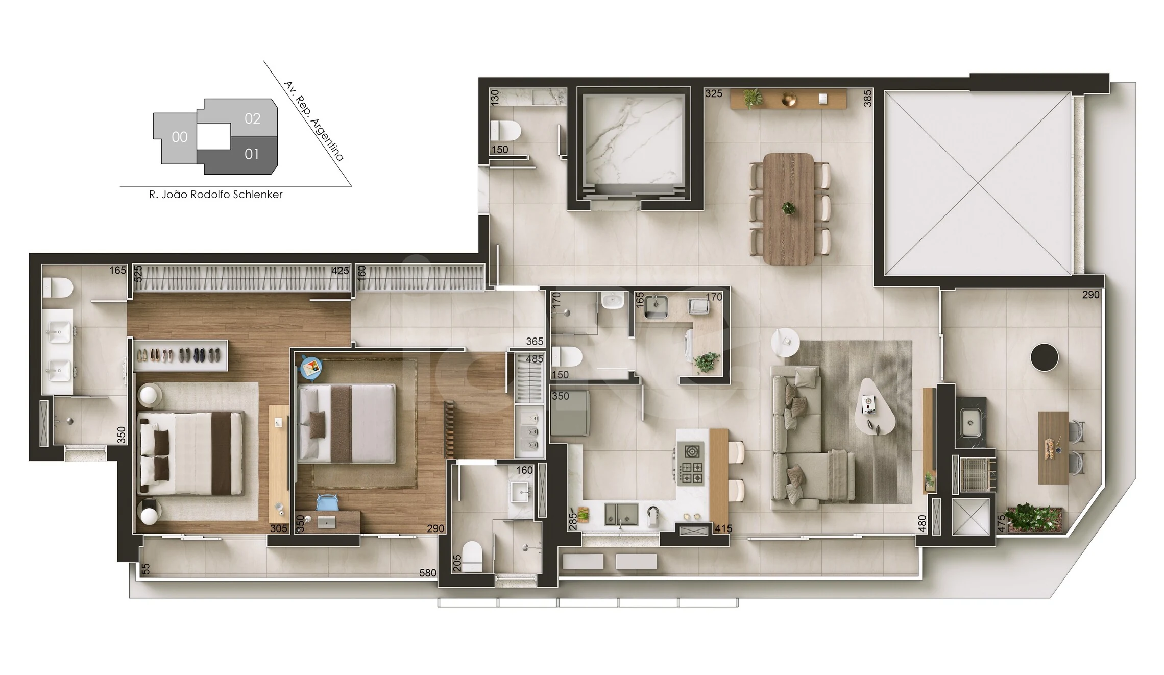 Planta — Apartamento 146 m²