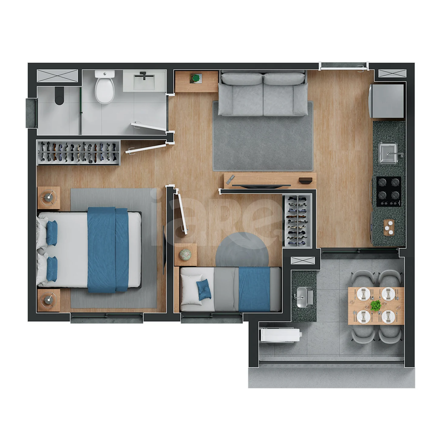 Planta — Apartamento 36,38 m²