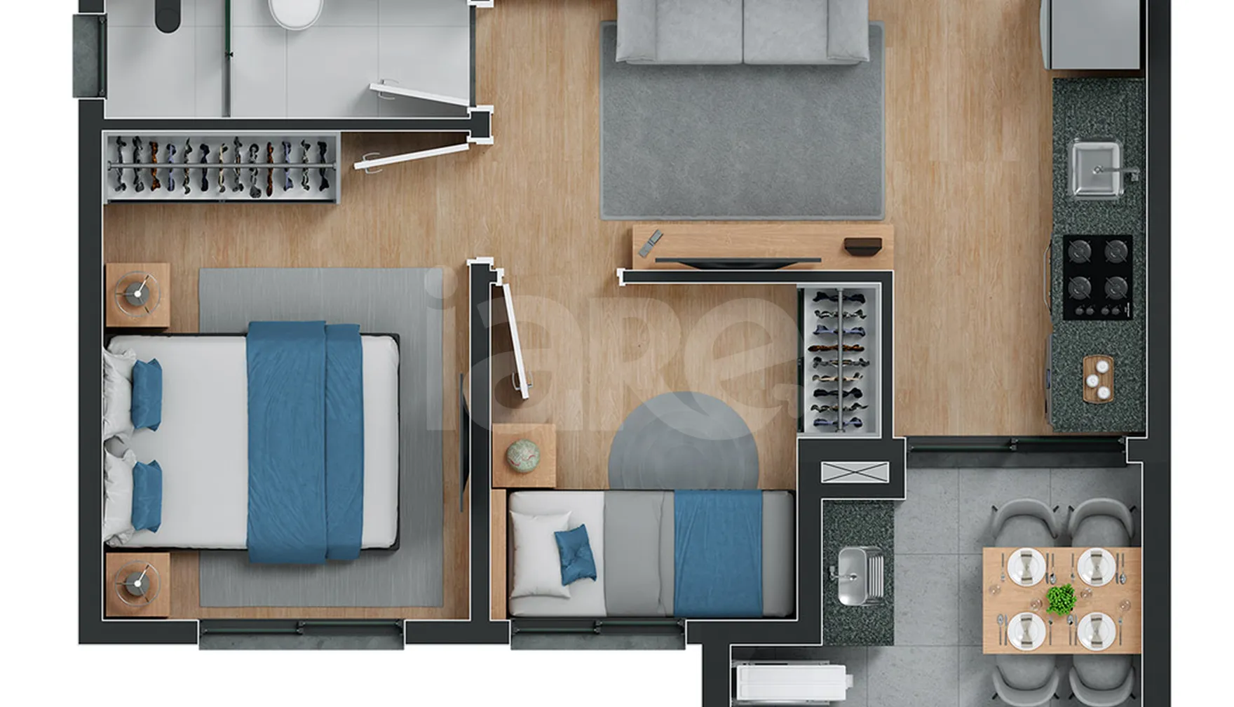 Planta — Apartamento 36,38 m²