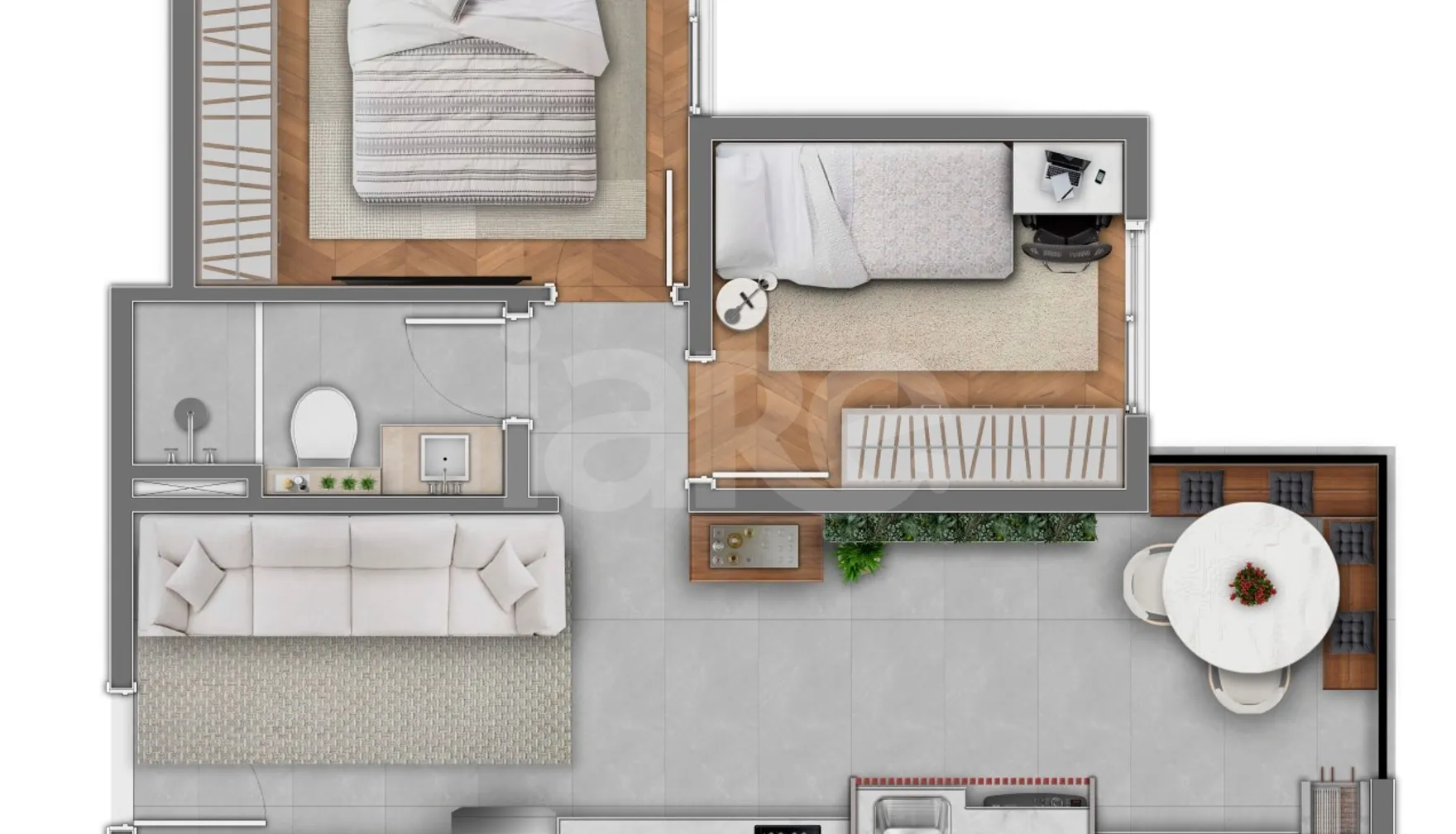 Planta — Apartamento 49 m²