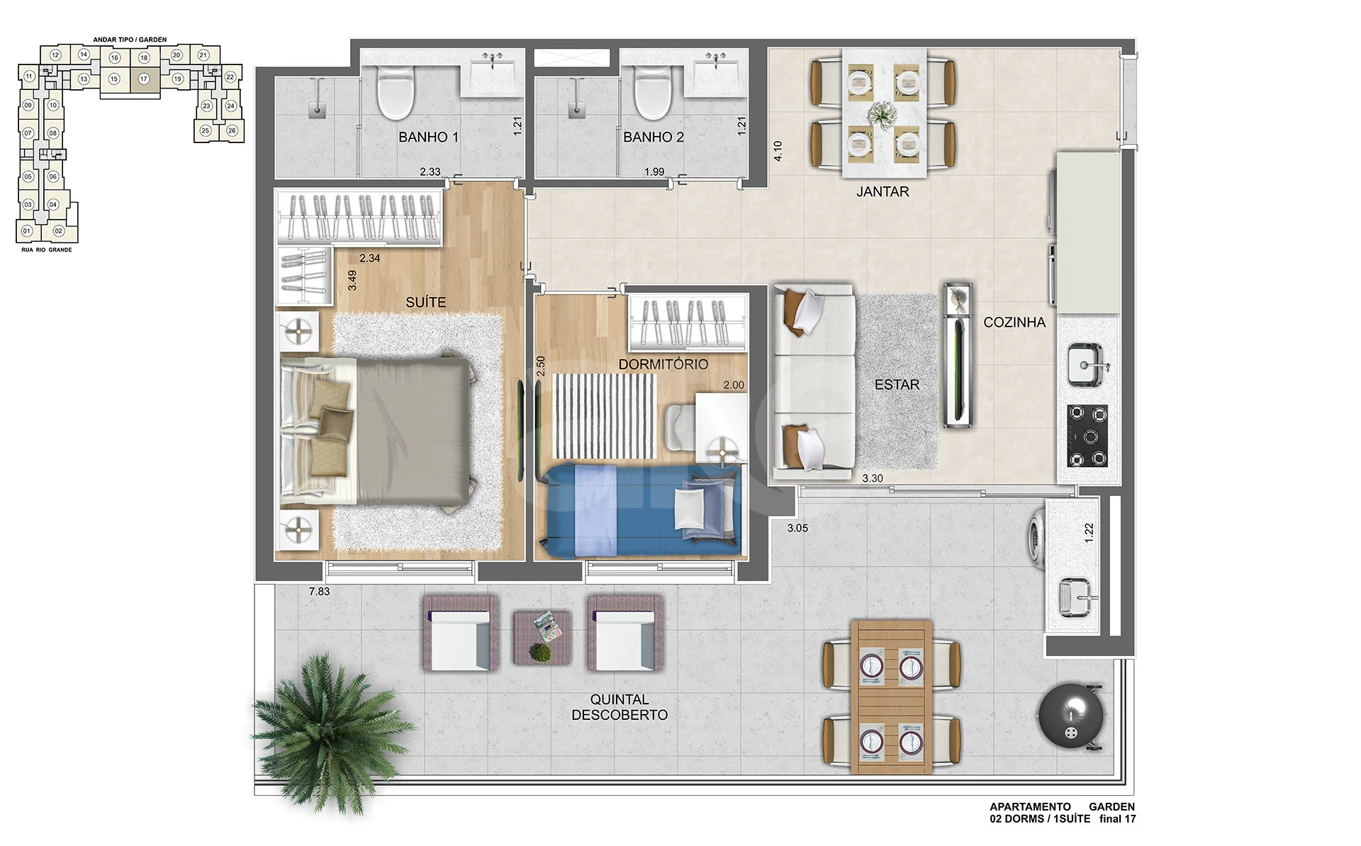 Planta — Garden 55 m²