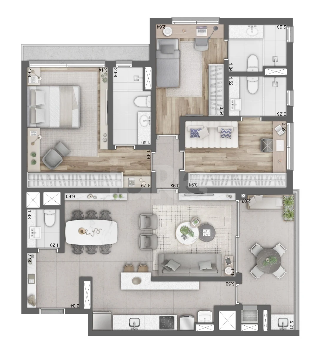 Planta — Apartamento 119,4 m²