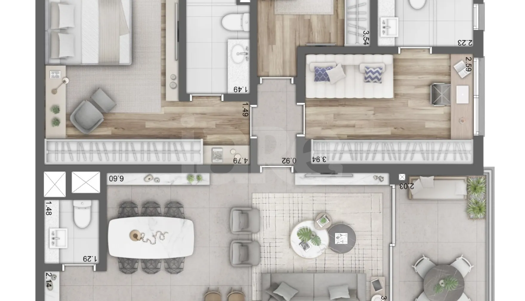 Planta — Apartamento 119,4 m²