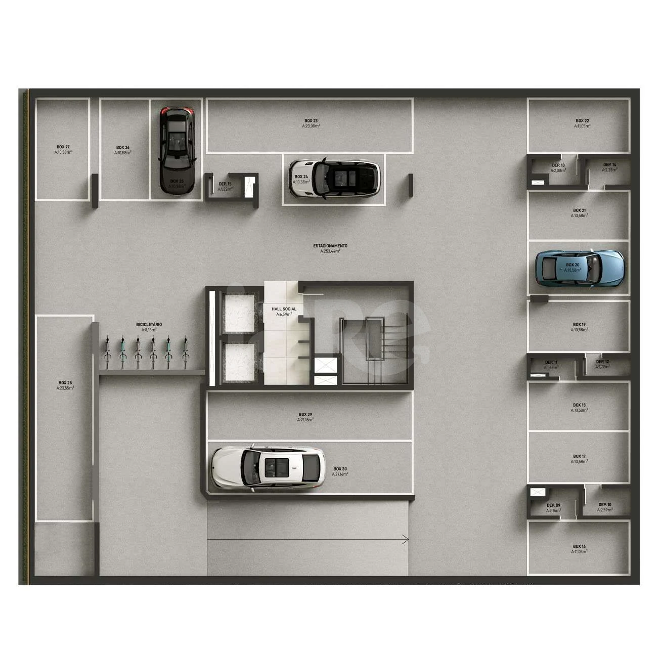 Planta — Pavimento garagem 2