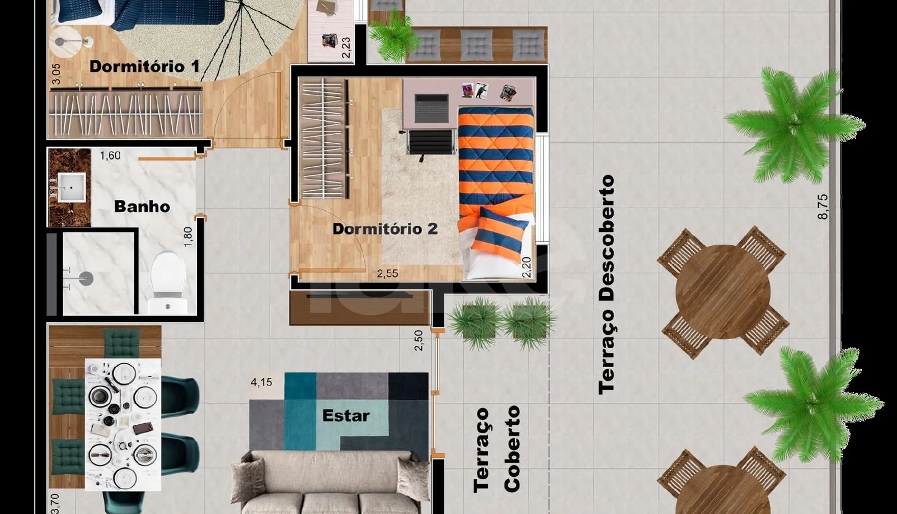 Planta — Garden 75,51 m²