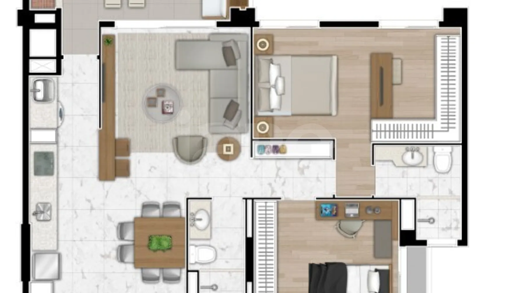 Planta — Apartamento 81,22 m²