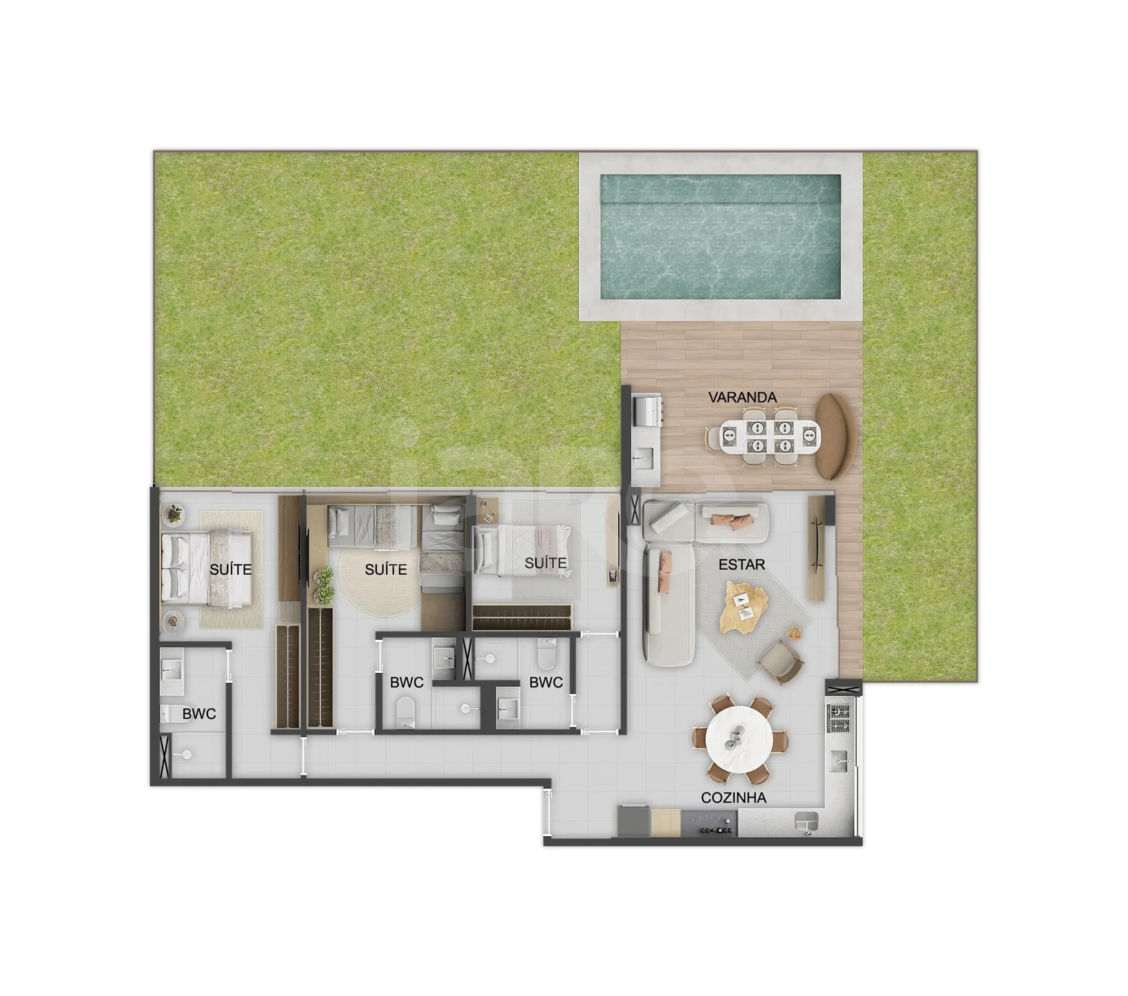 Planta — Apartamento 110,38 m²