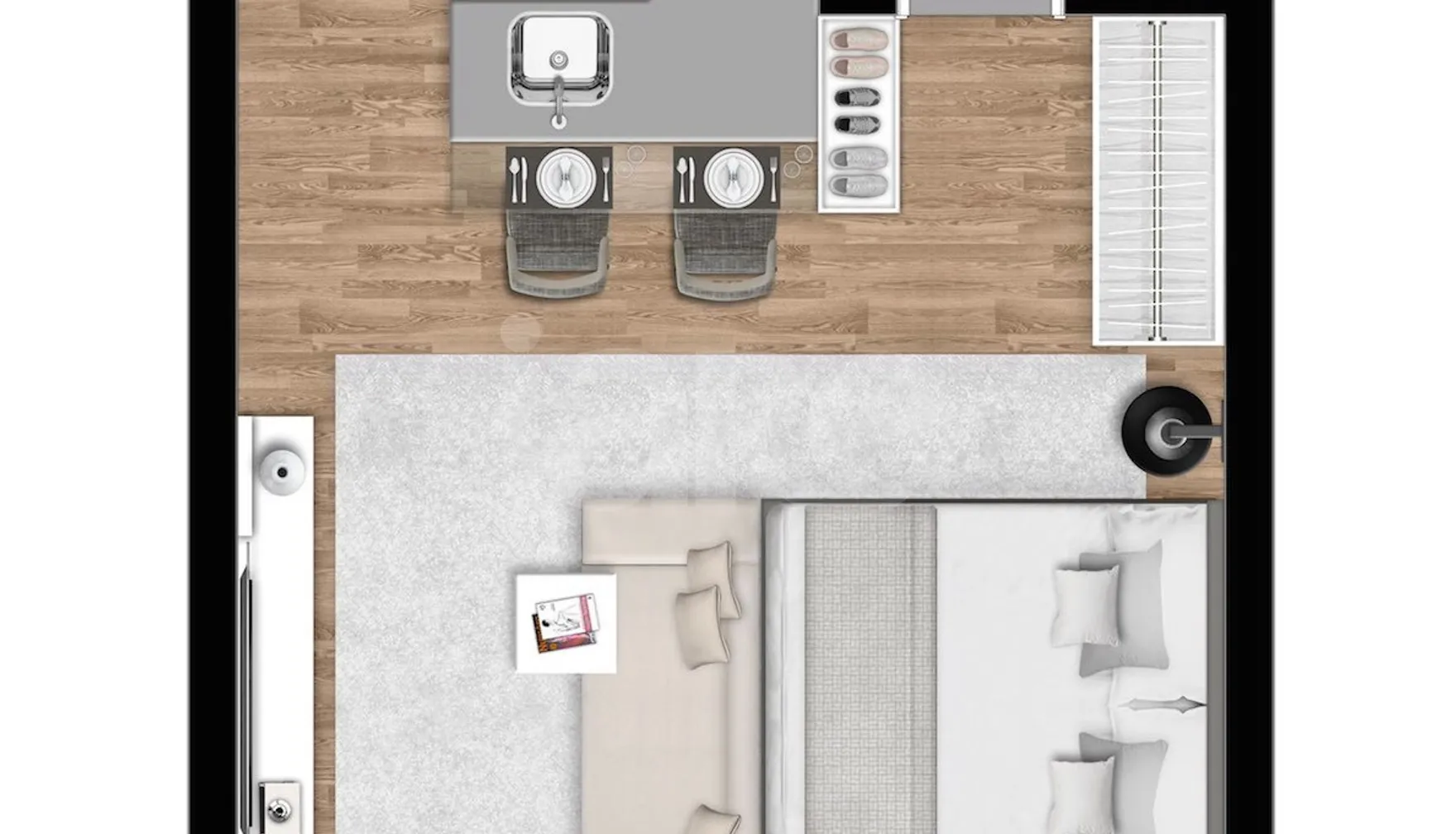 Planta — Studio 37,6 m²