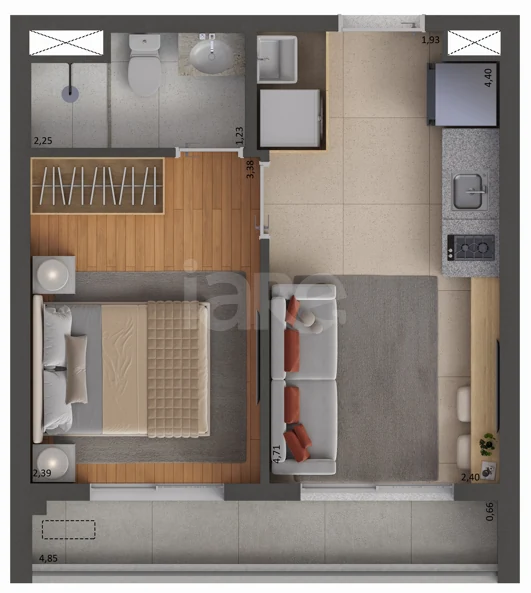 Planta — Apartamento 29,99 m²