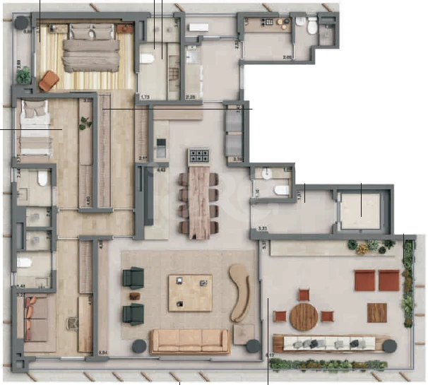 Planta — Apartamento 209,11 m²