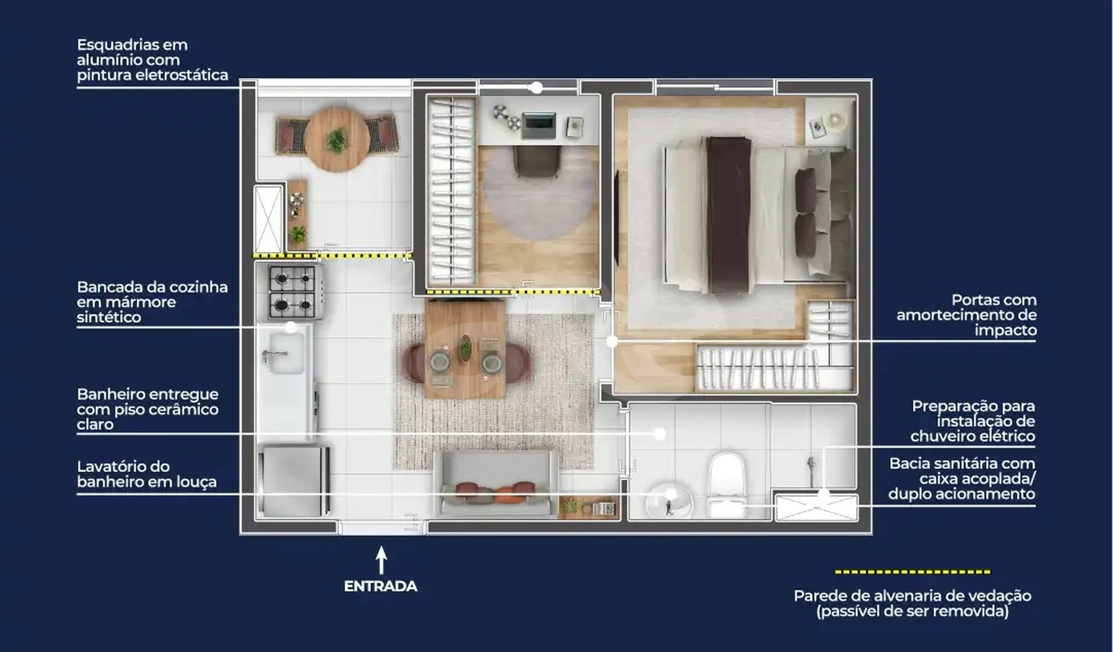 Planta — Apartamento 27,37 m²