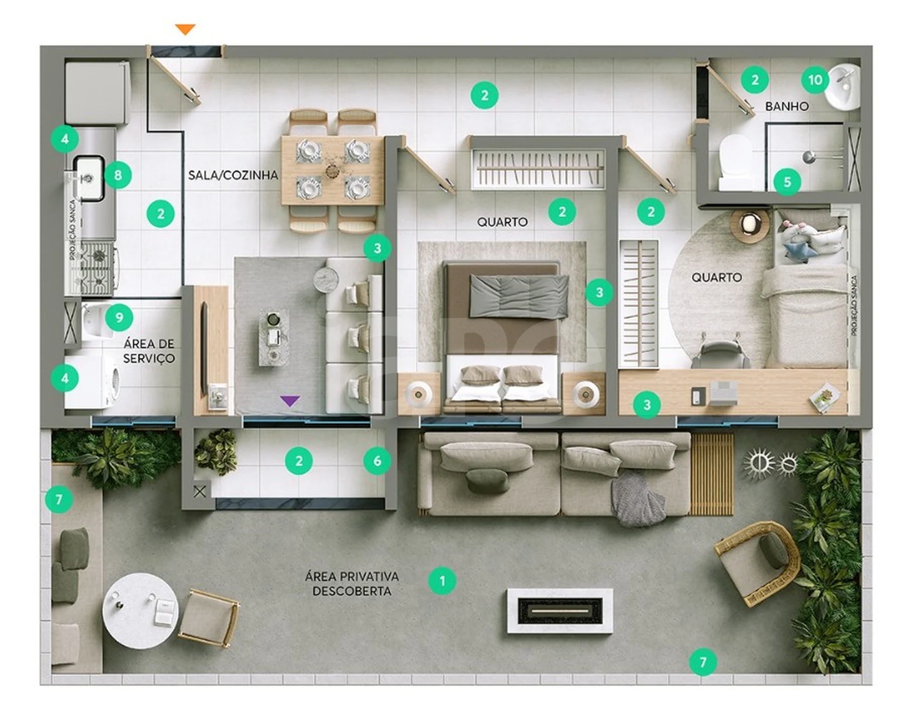 Planta — Garden 57,06 m²