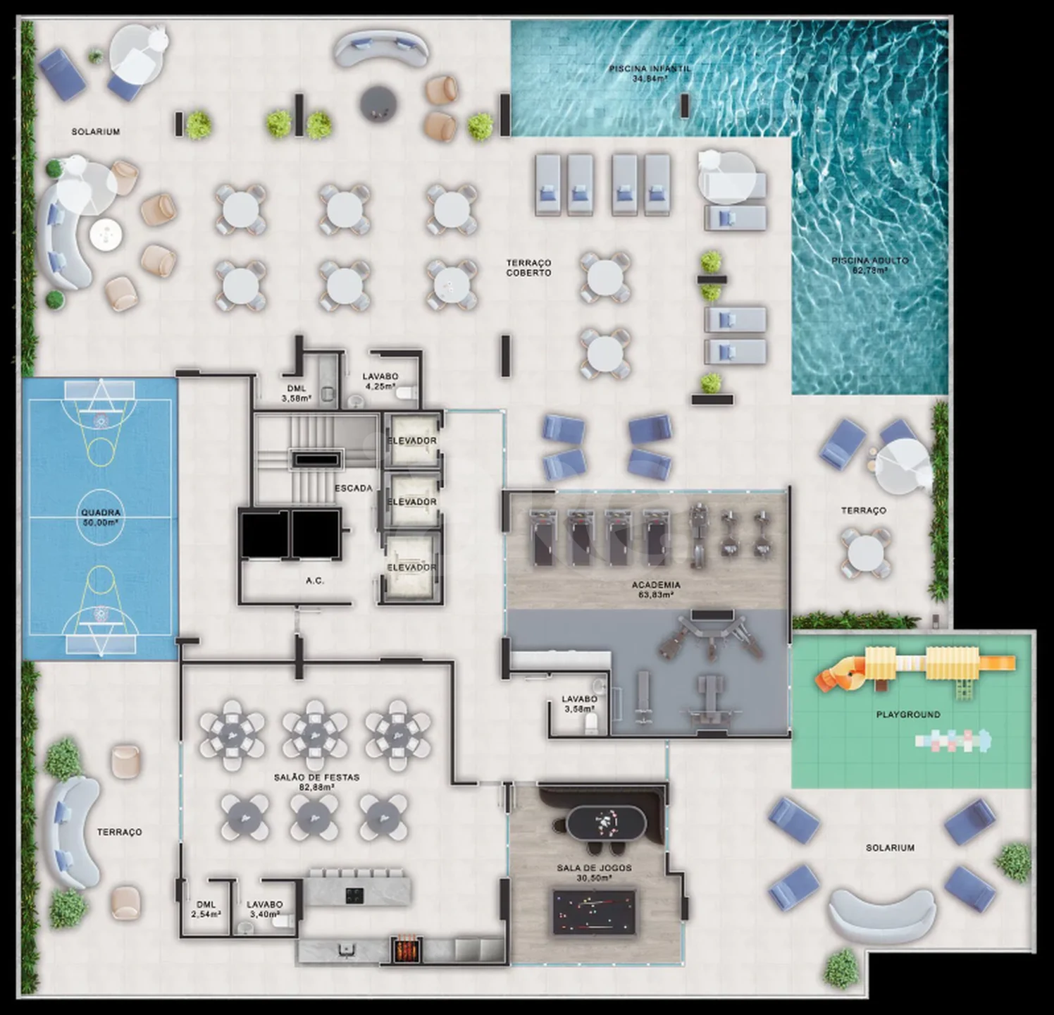 Planta — Pavimento lazer