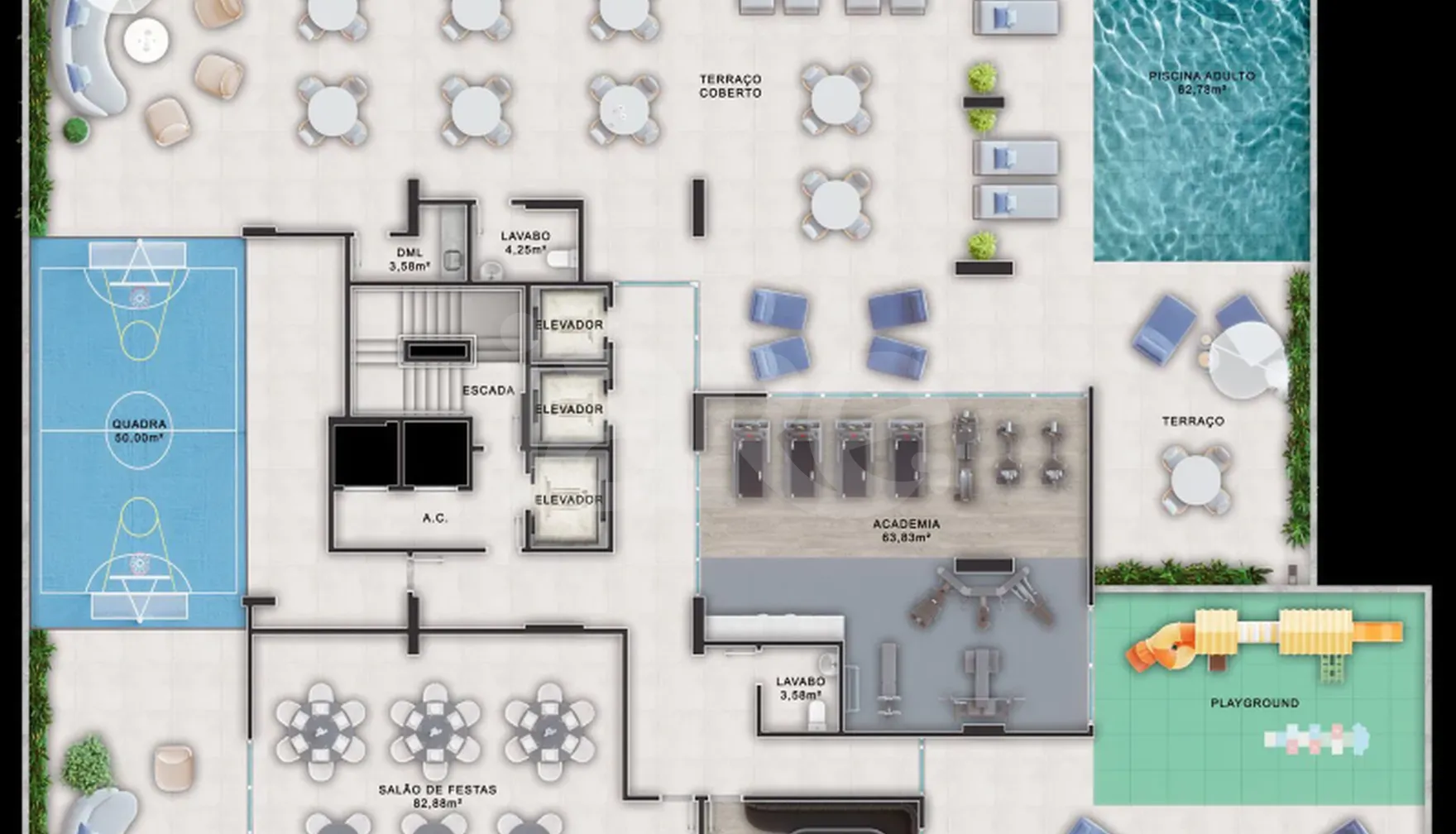 Planta — Pavimento lazer