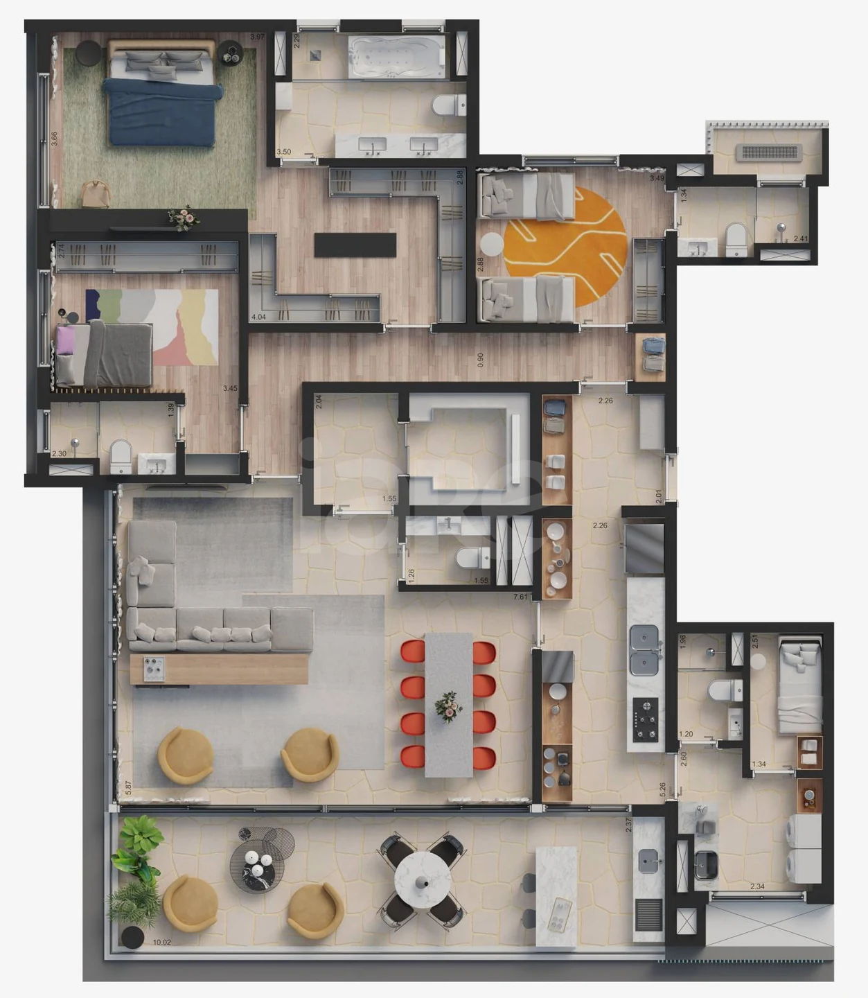 Planta — Apartamento 210 m²