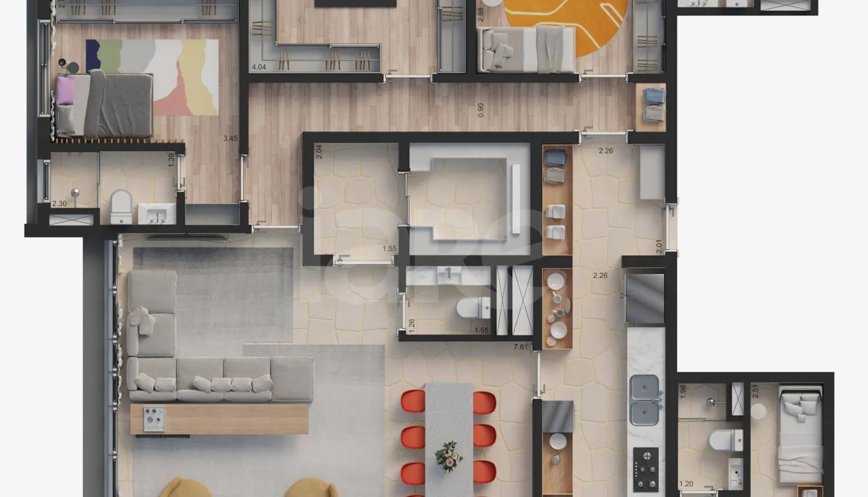 Planta — Apartamento 210 m²