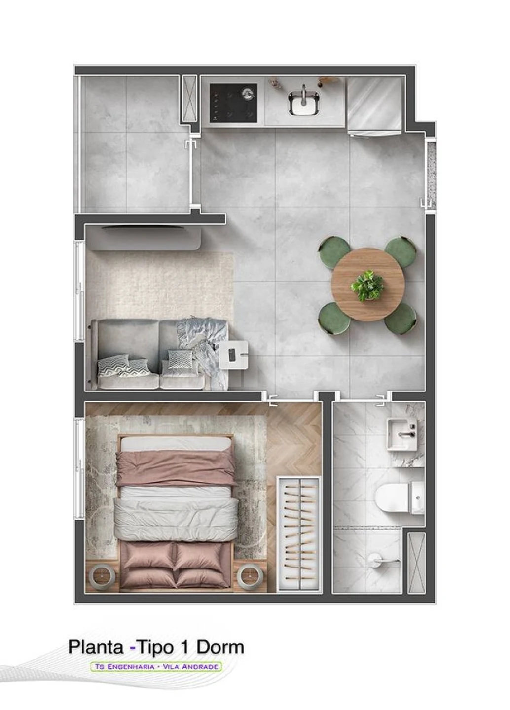 Planta — Apartamento 27,69 m²