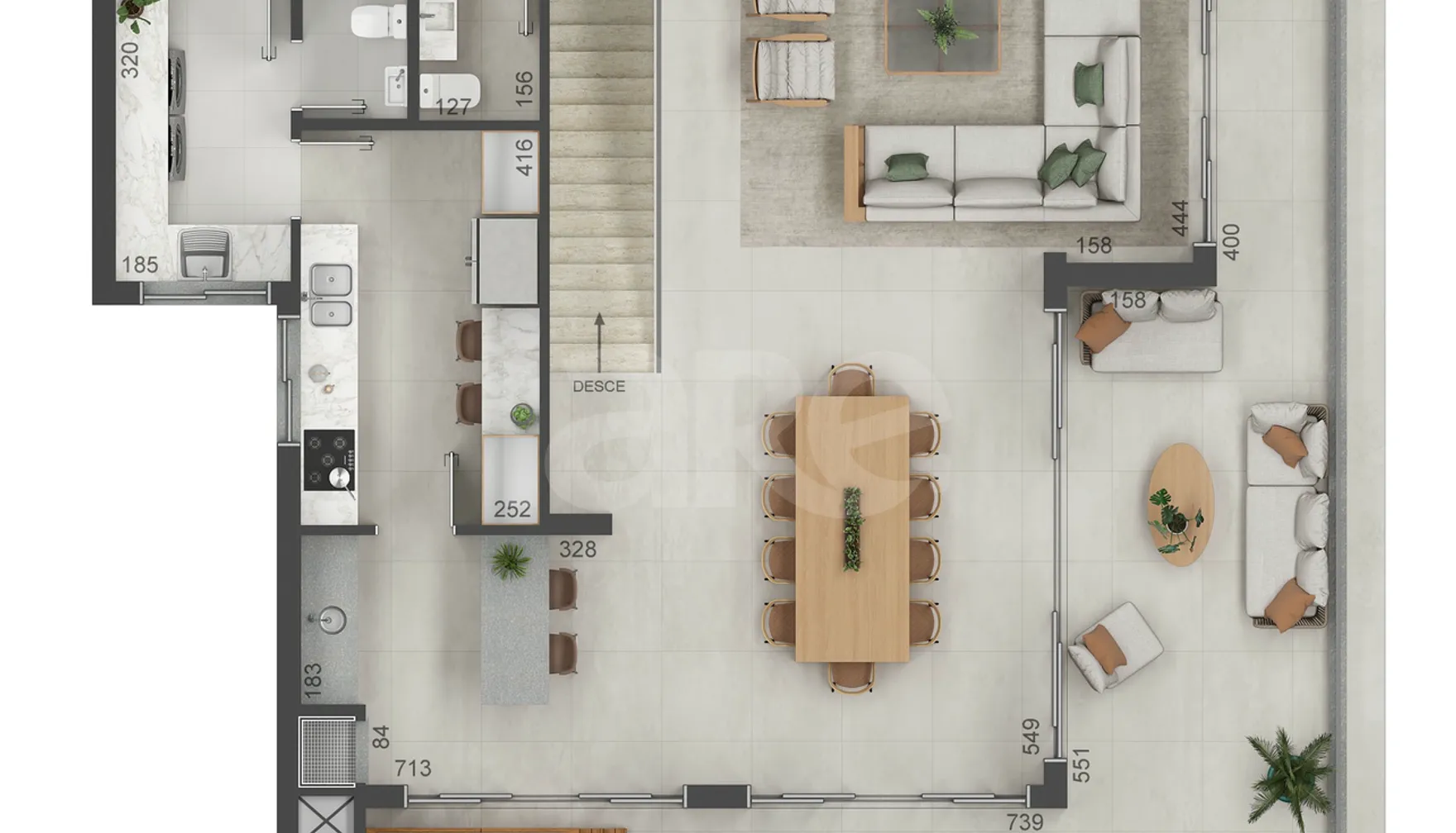 Planta — Cobertura Duplex 295,69 m²