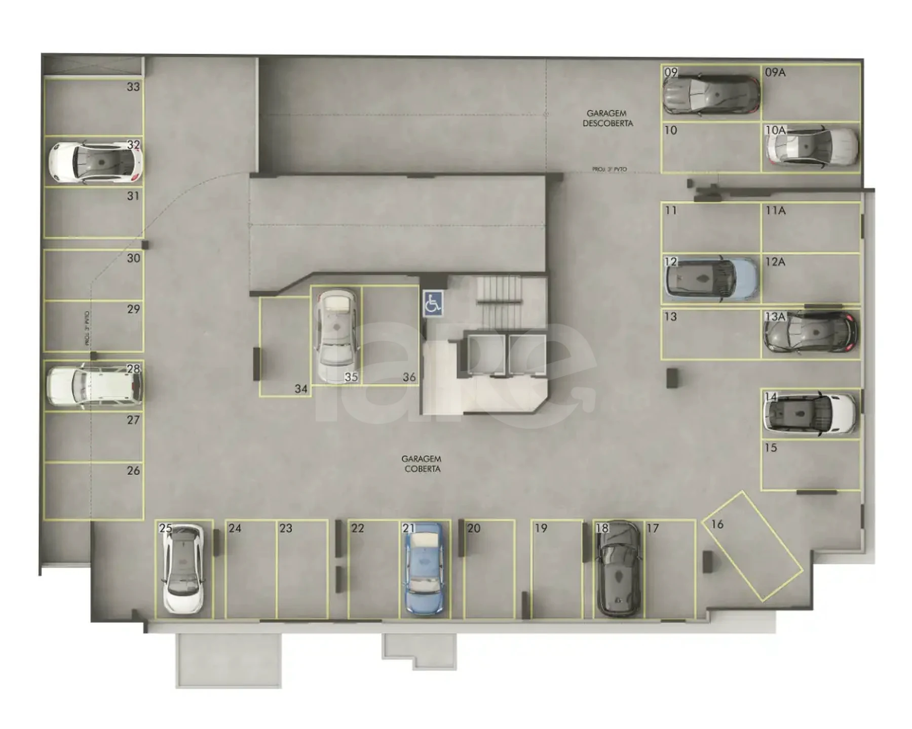 Planta — Pavimento garagem 1