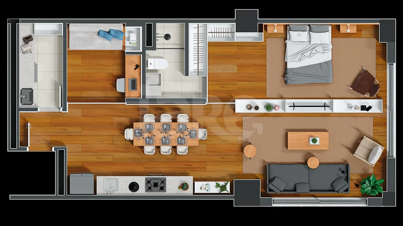 Planta — Apartamento 77,62 m²
