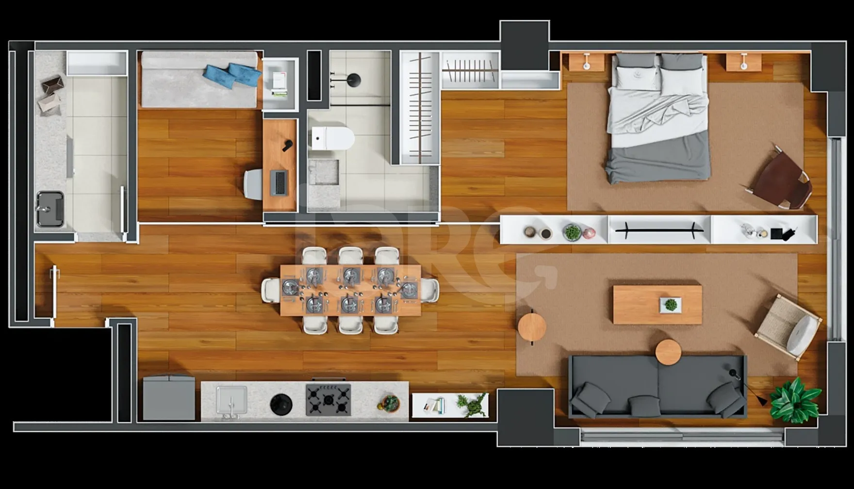 Planta — Apartamento 77,62 m²