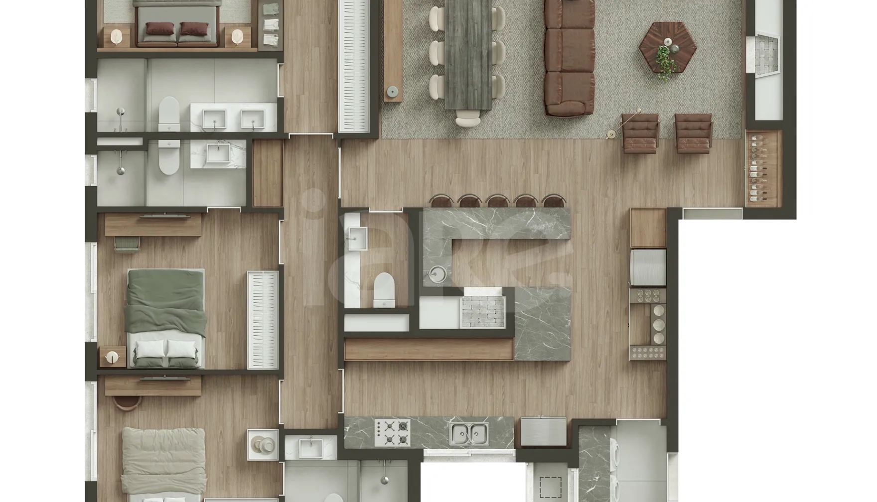 Planta — Apartamento 154,62 m²