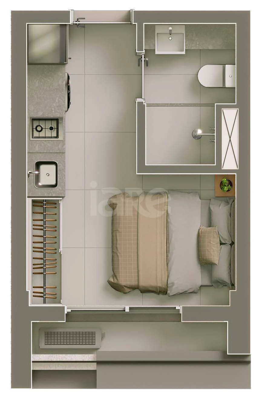 Planta — Studio 20,06 m²