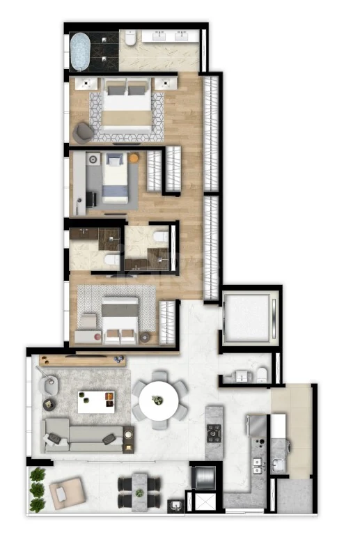 Planta — Apartamento 160 m²