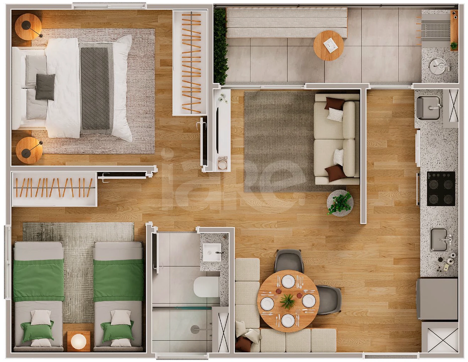 Planta — Apartamento 42,74 m²