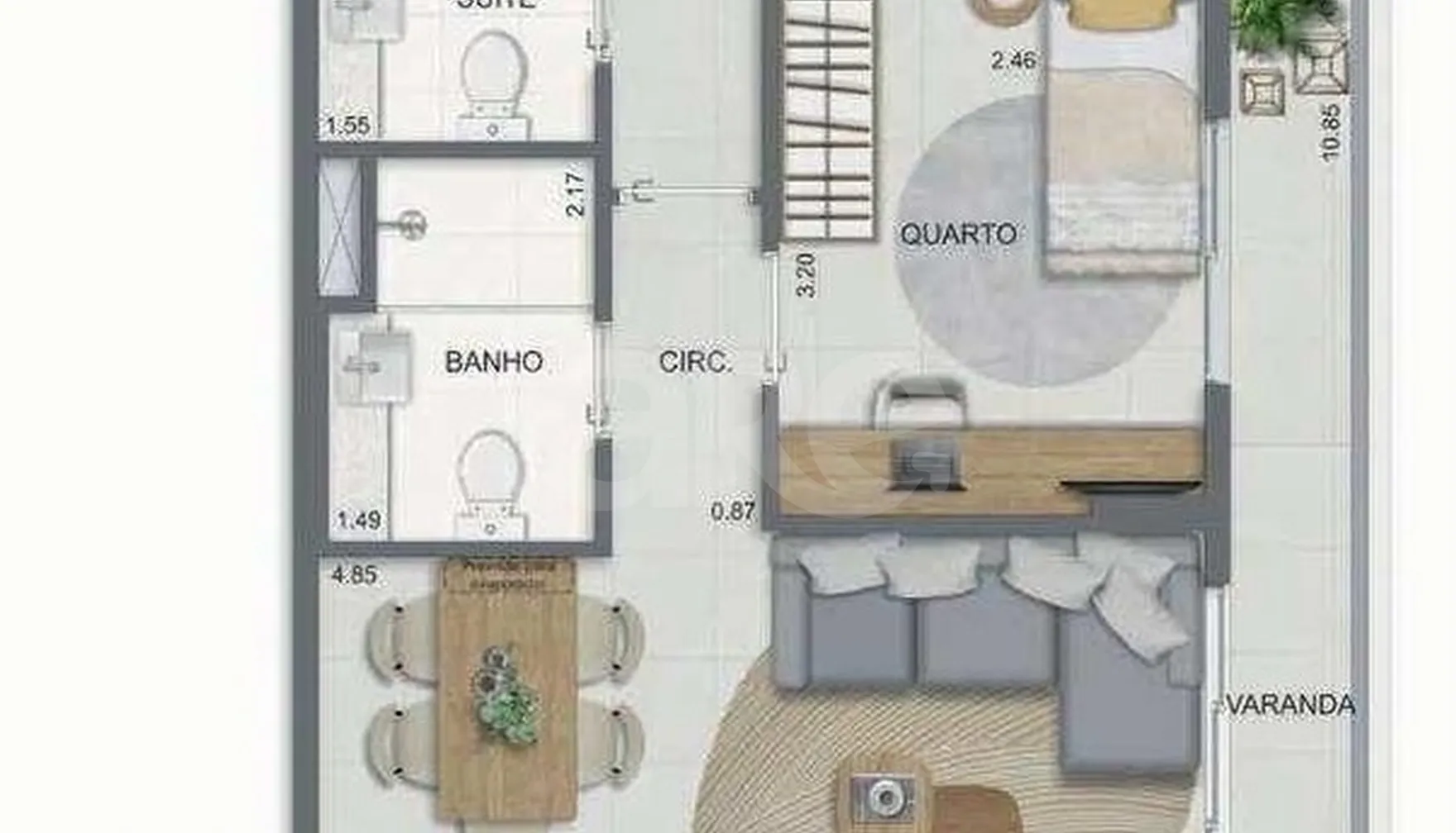 Planta — Apartamento 70,55 m²