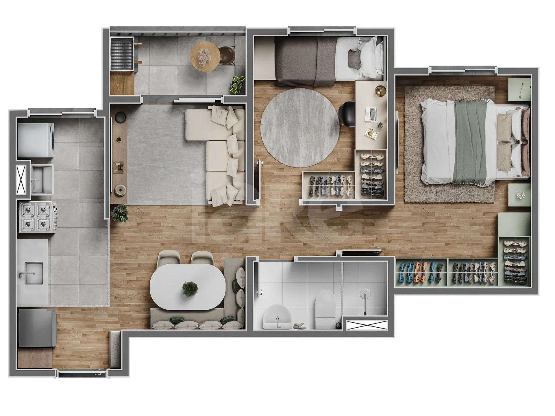 Planta — Apartamento 44,6 m²