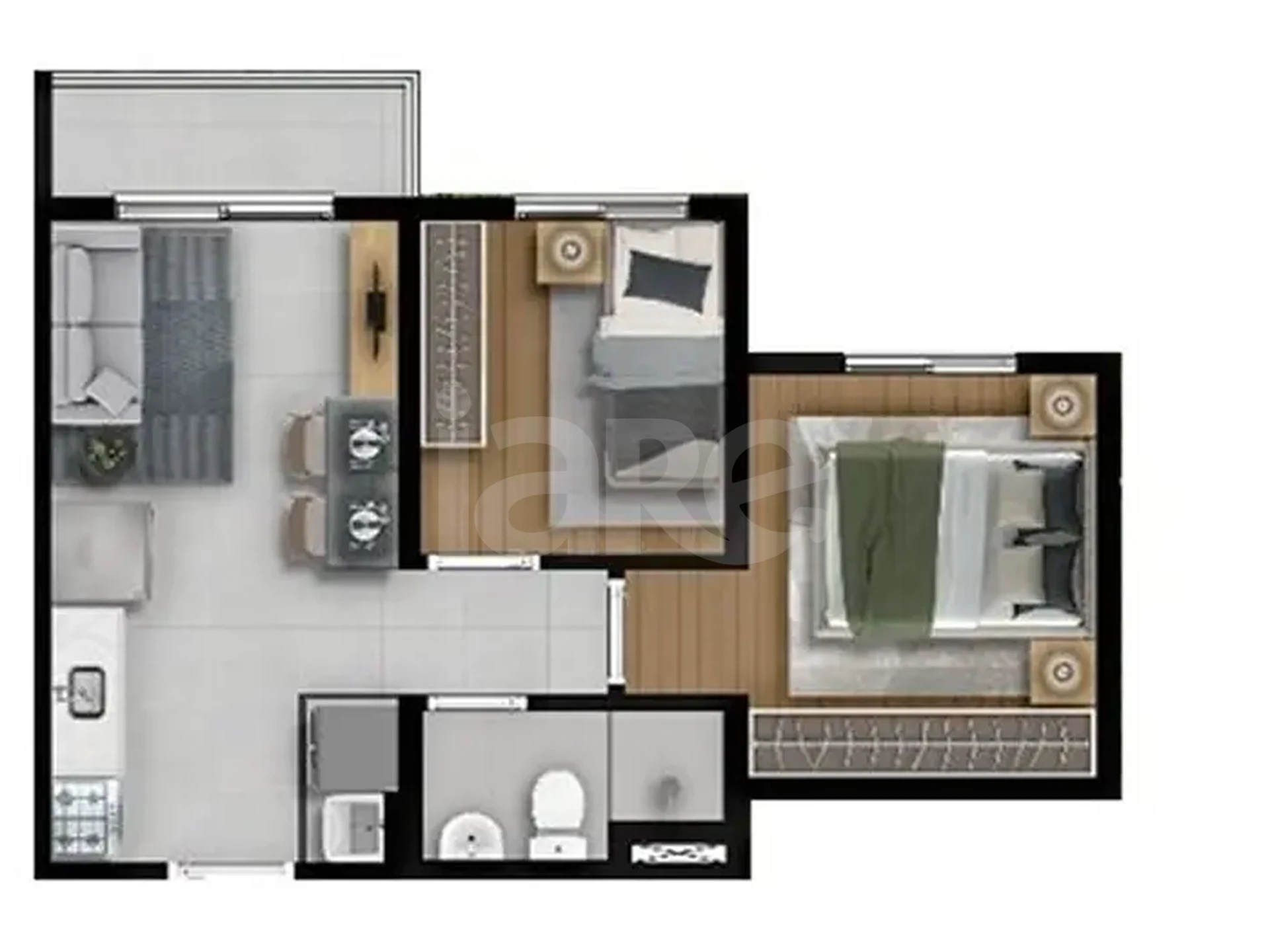 Planta — Apartamento 34,55 m²