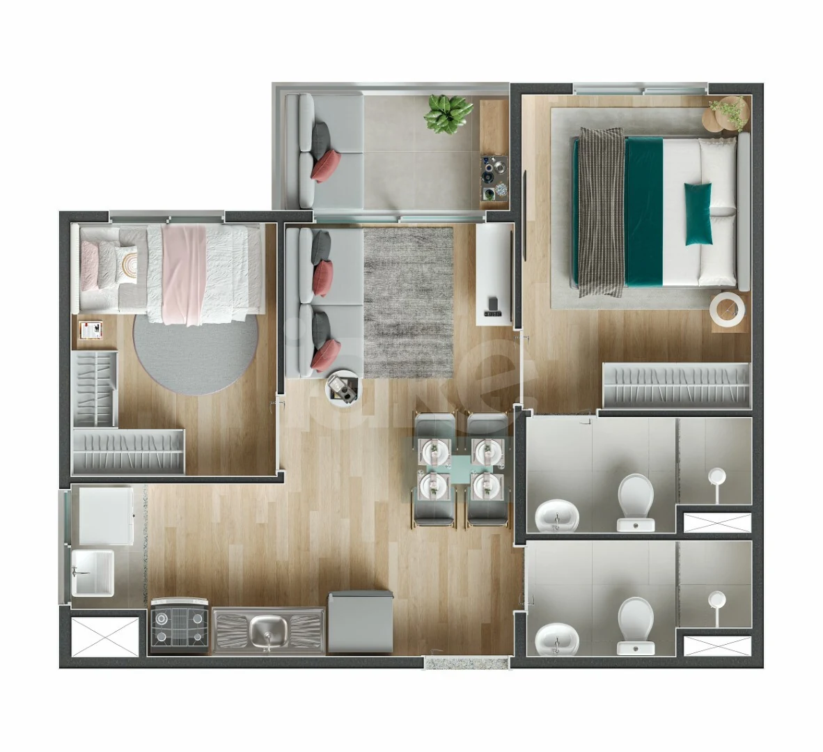 Planta — Apartamento 41,65 m²