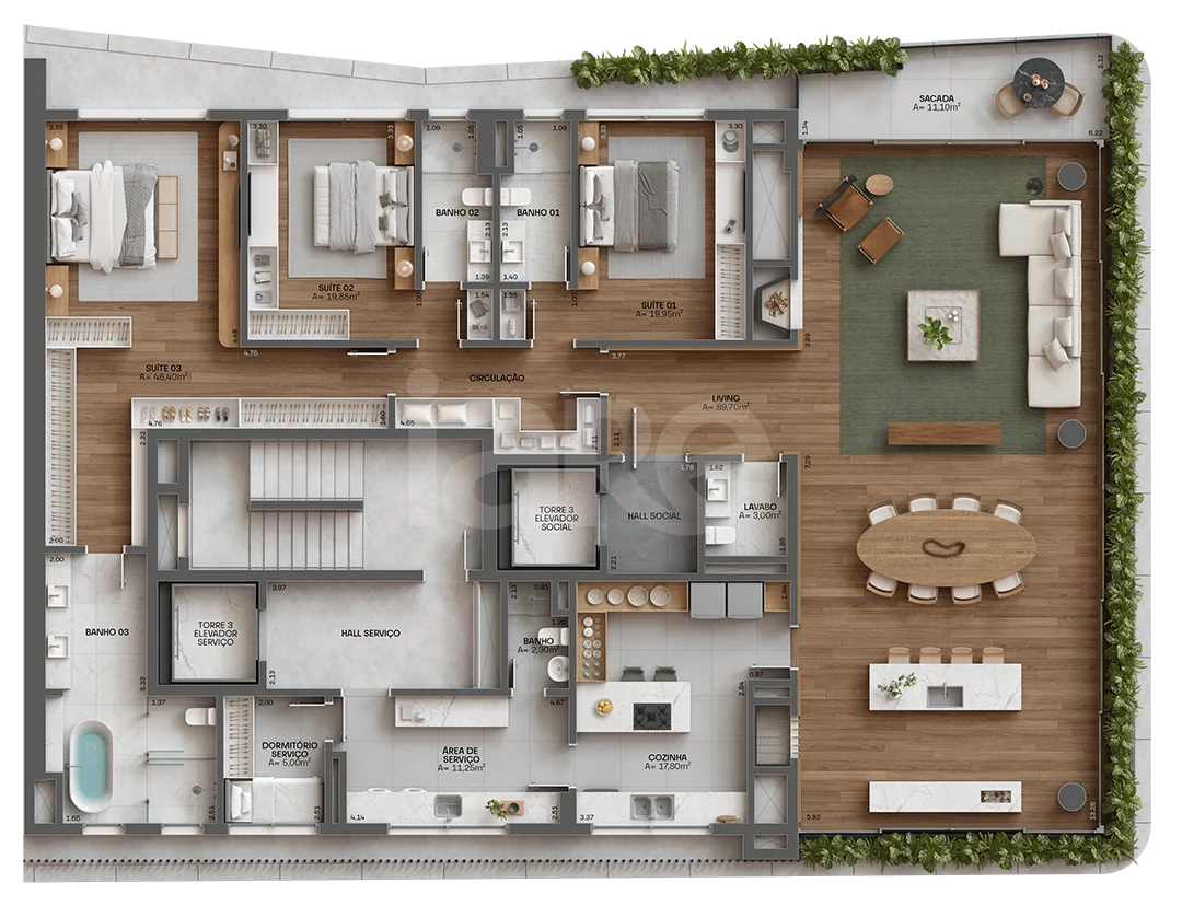 Planta — Apartamento 284,96 m²