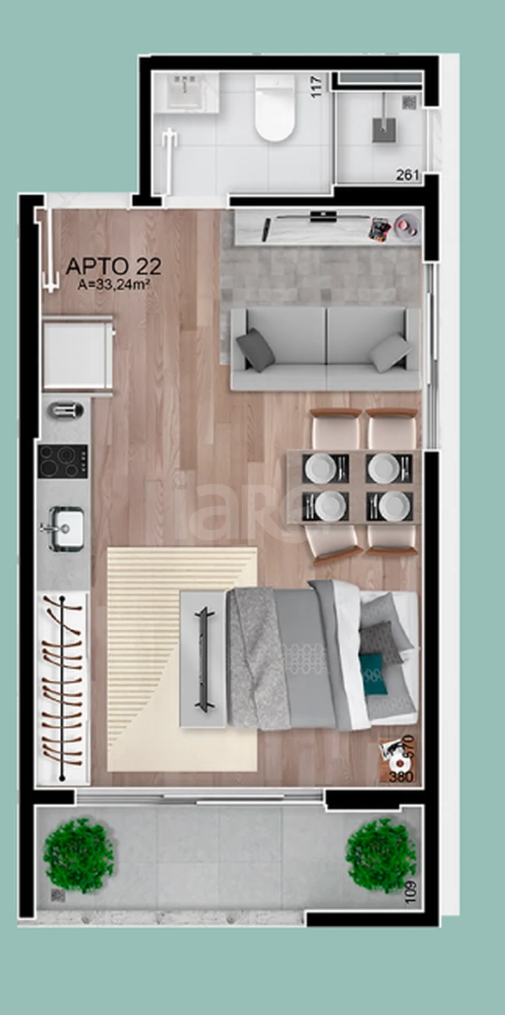 Planta — Cobertura Duplex 35 m²