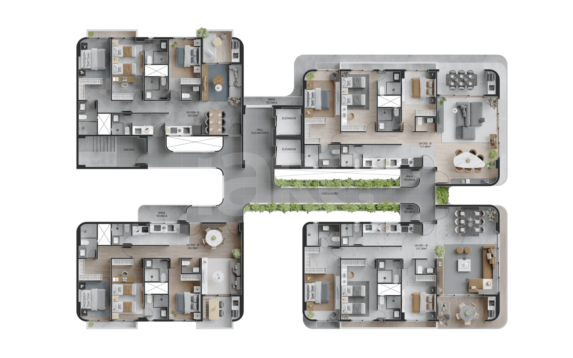 Planta — Pavimento 2 bloco b