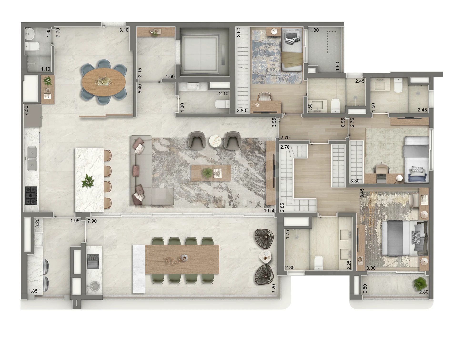 Planta — Apartamento 190,5 m²