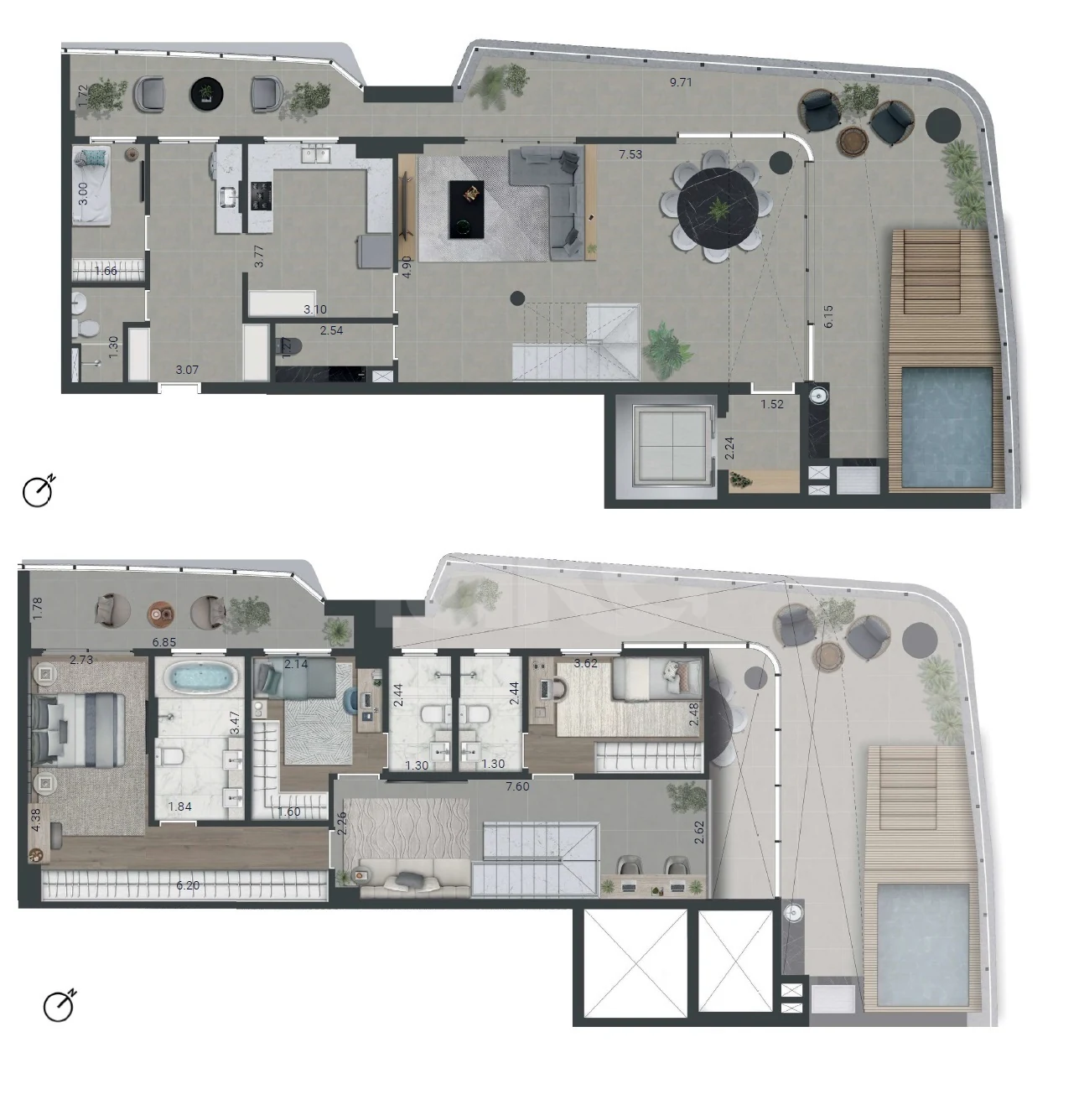 Planta — Apartamento 244,3 m²