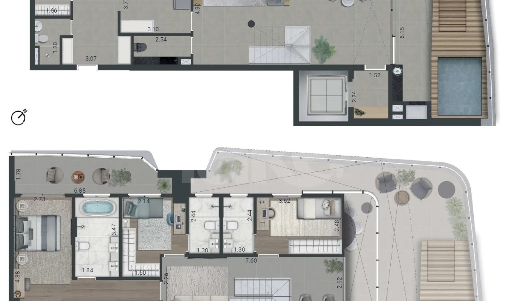 Planta — Apartamento 244,3 m²