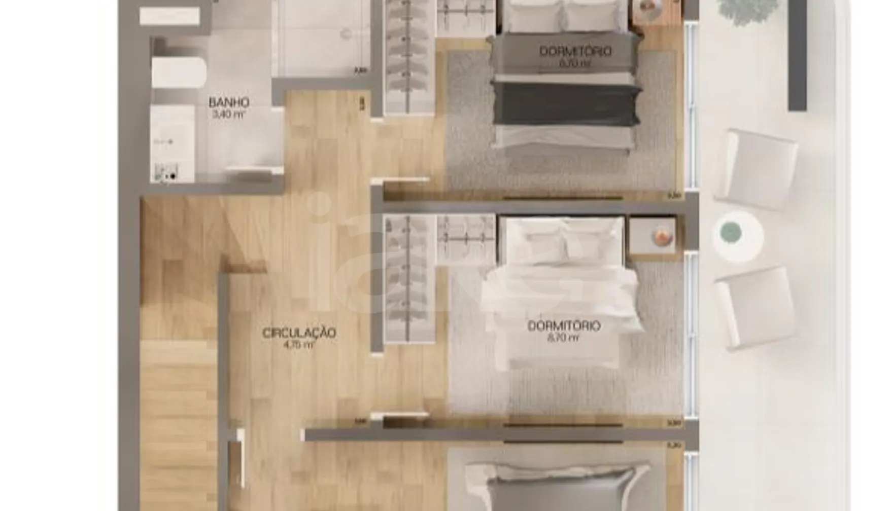 Planta — Apartamento 114 m²