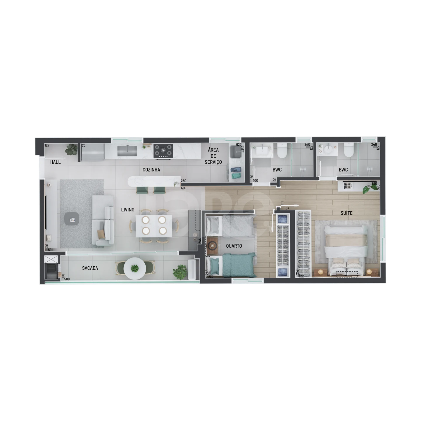 Planta — Apartamento 77,83 m²