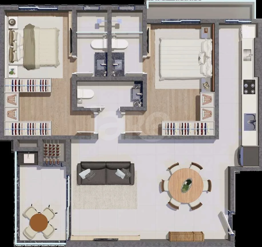 Planta — Apartamento 84,23 m²