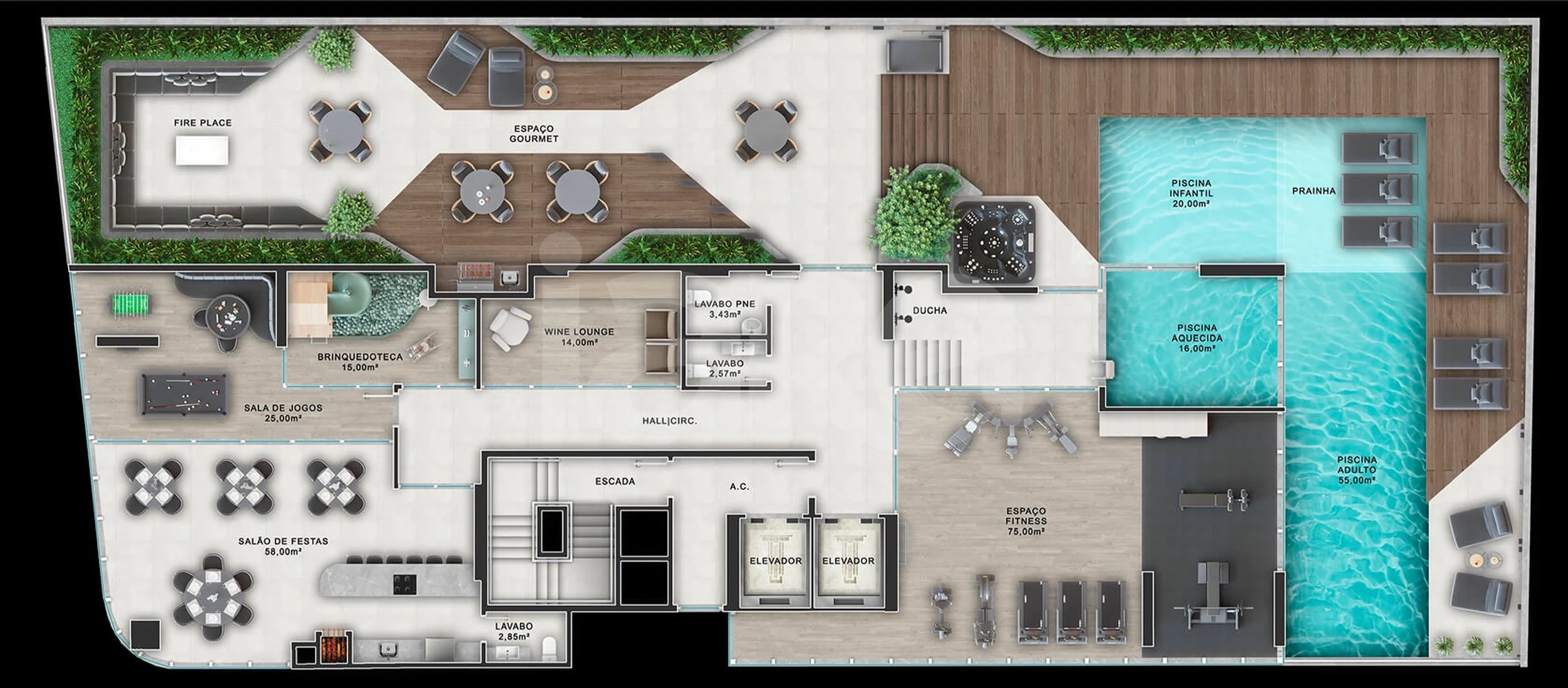 Planta — Pavimento lazer