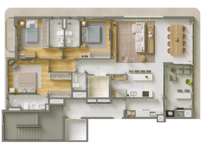 Planta — Apartamento 136,01 m²